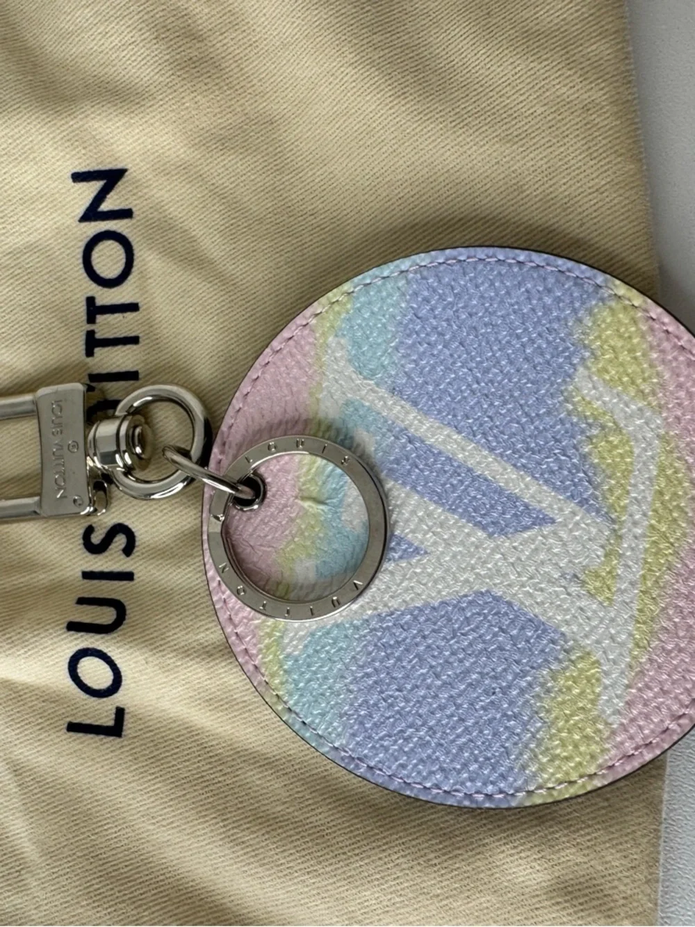 Louis Vuitton Pastel Monogram Round Keyring - Lavender, Pink & Mint - Picture 5 of 7